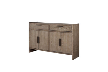 Light Brown Solid Wood Server Cabinet - 60" Buffet