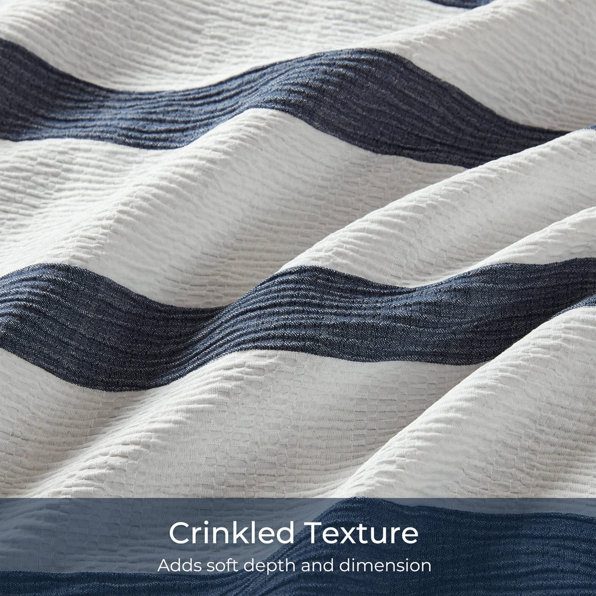 3-Piece Full/Queen Yarn-Dyed Striped Comforter Set - Blue