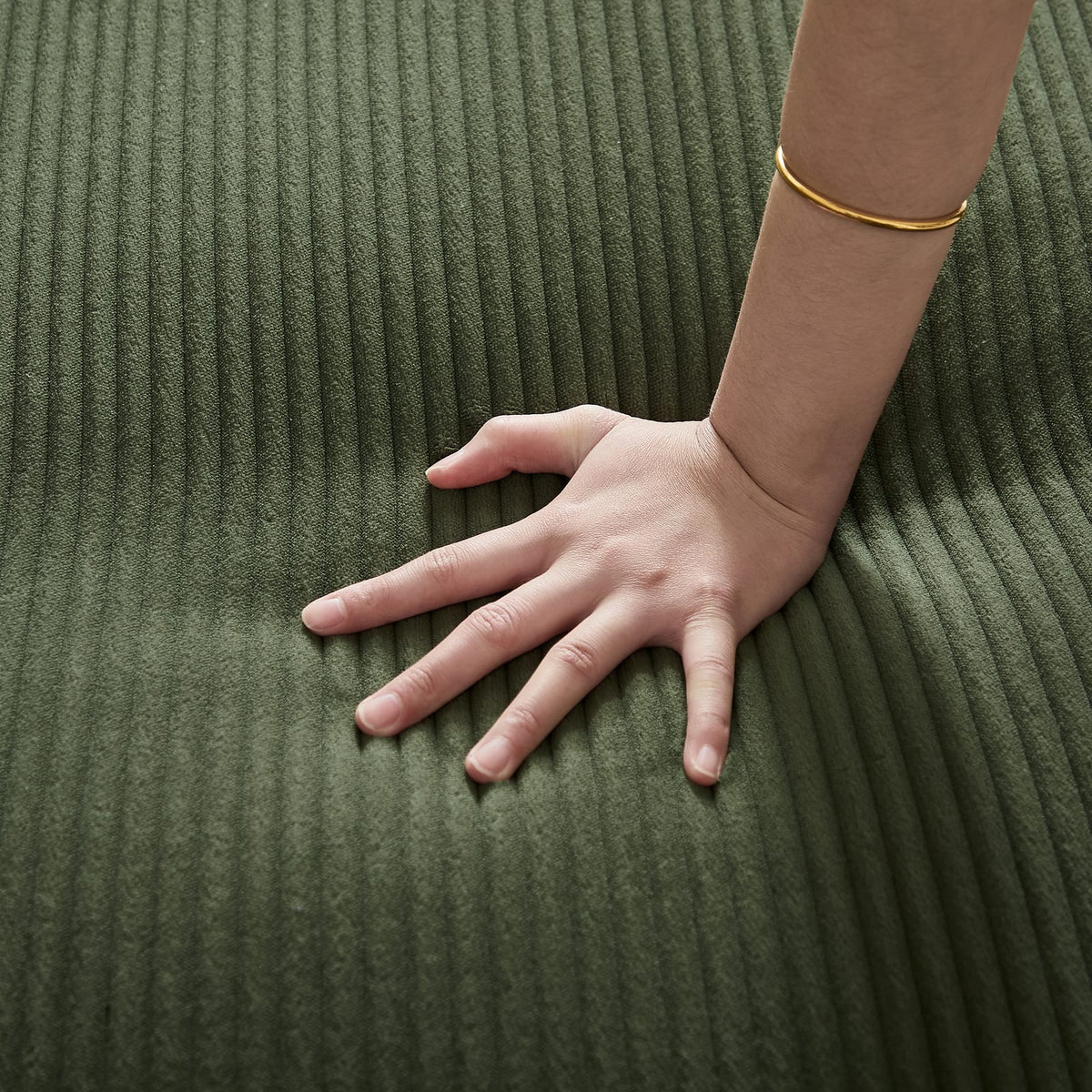 Army Green Foam Sectional Sofa for Family Living Room