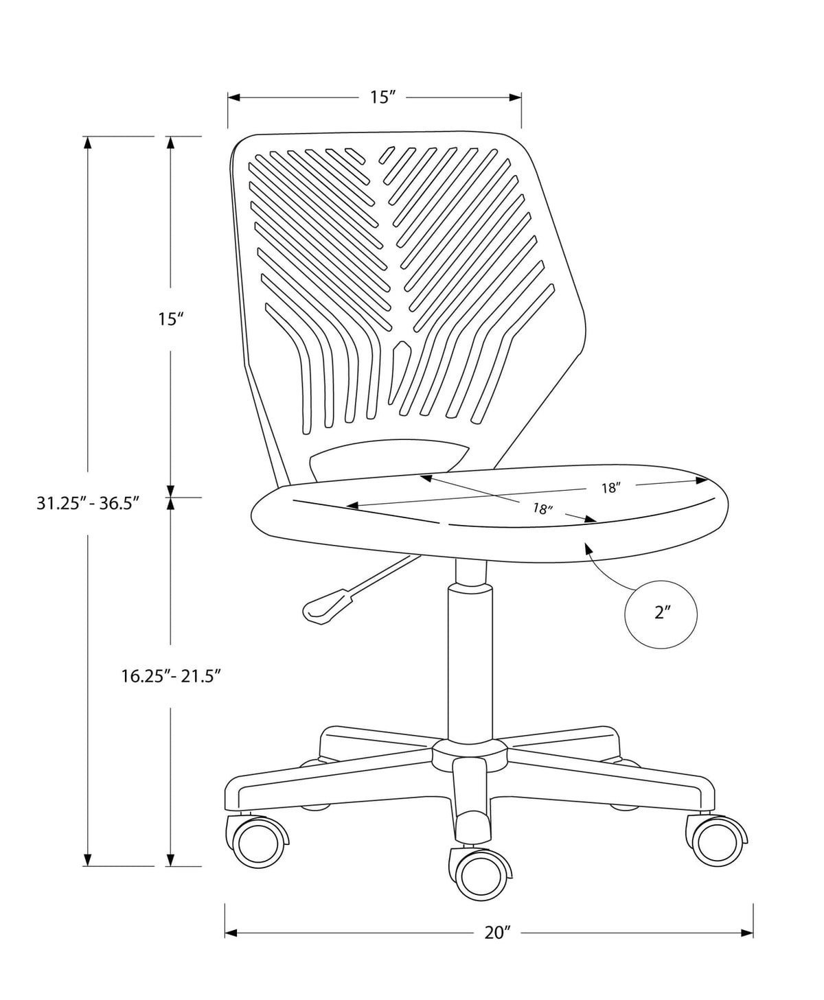 Black Adjustable Kids Office Chair - Swivel Ergonomic