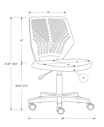 Black Adjustable Kids Office Chair - Swivel Ergonomic