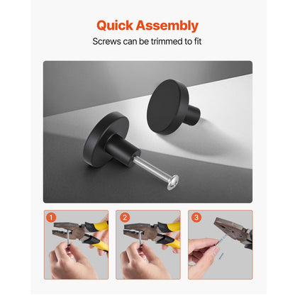 Black Zinc Drawer Knobs 10 Pack - Cabinet Hardware
