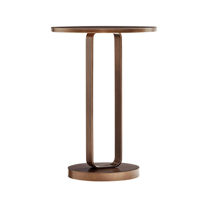Antique Bronze Round Metal Accent Table for Living Room Decor