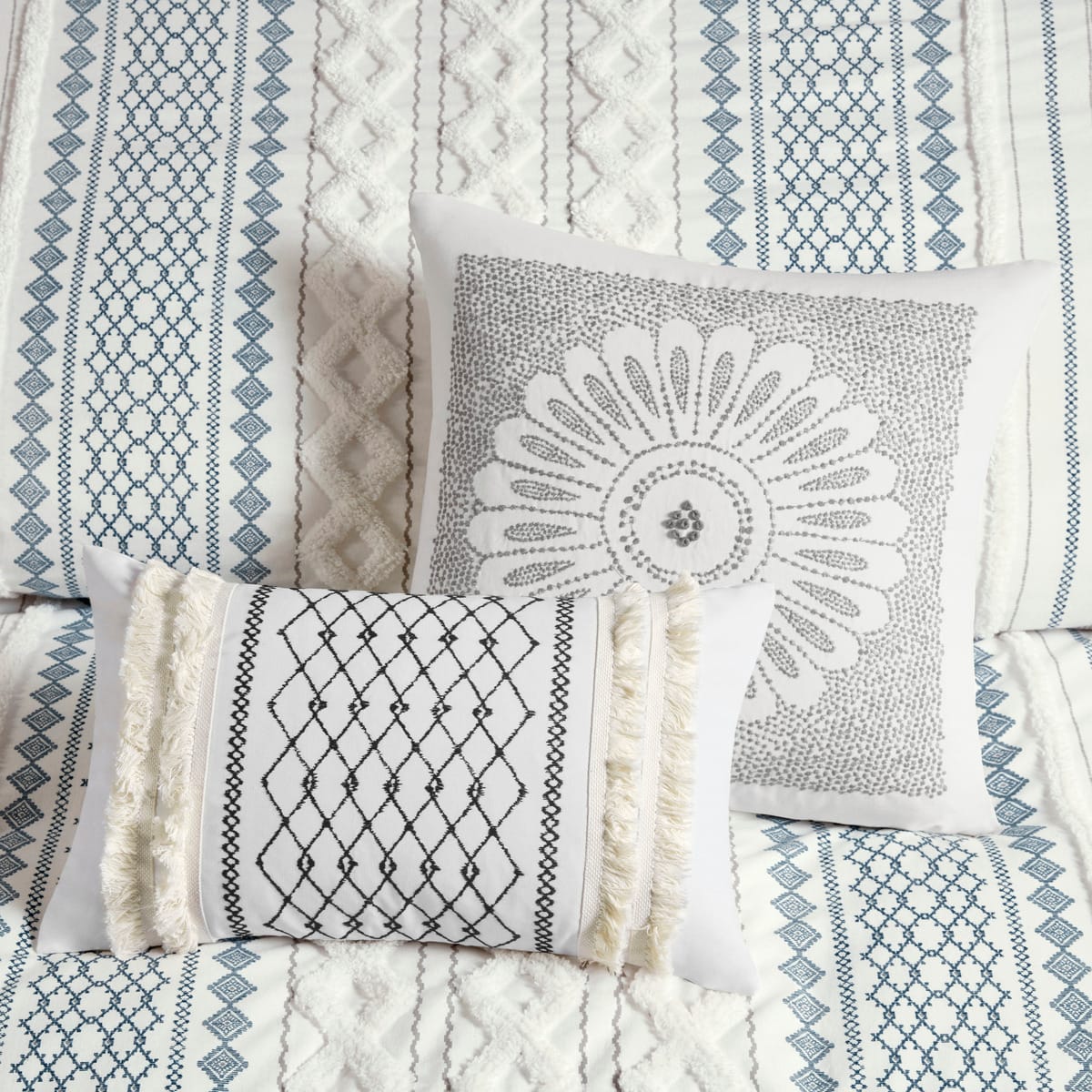 King Cotton Aztec Print Duvet Cover Set Multicolor