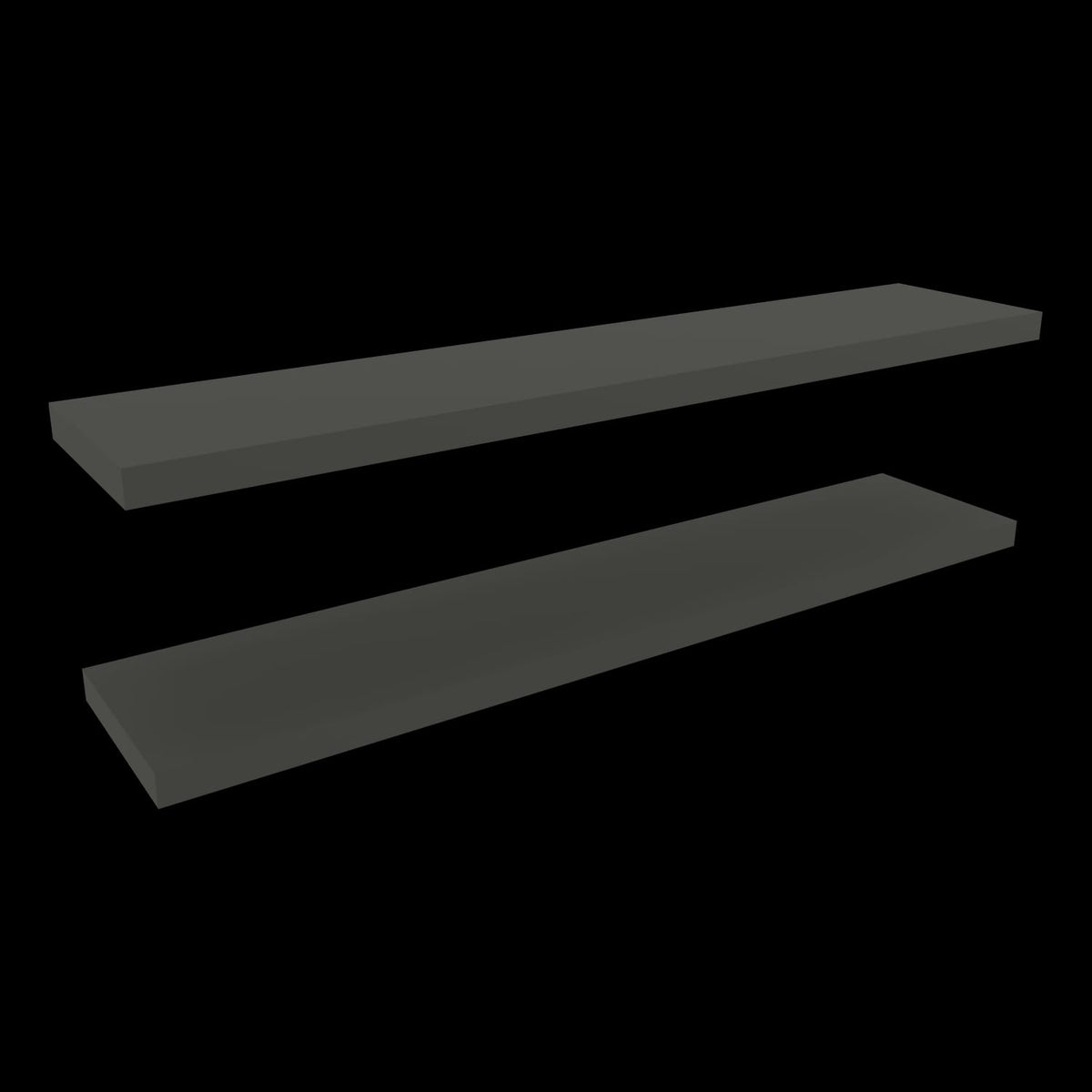 Grey Floating Shelves - 2 Shelf Display Unit for Living Room