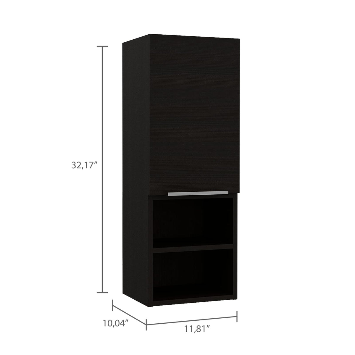 Black Medicine Cabinet - 32" Tall Storage Unit