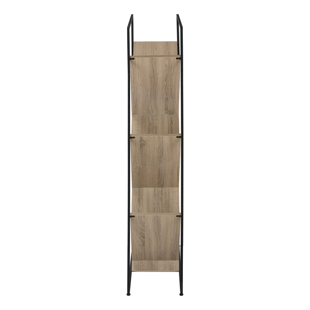 Taupe Metal 5-Tier Bookshelf - 60" Tall for Living Room