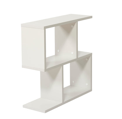 Grey Rectangle End Table - 4 Shelves, Narrow Design
