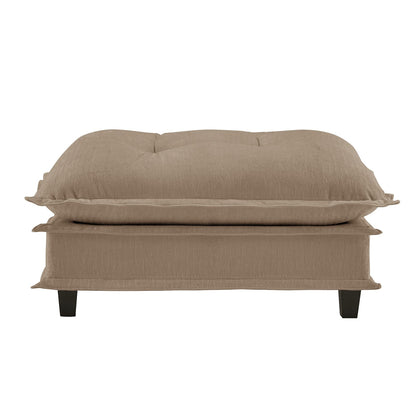 Light Coffee Chenille Ottoman - 38.98" L Storage Accent Piece