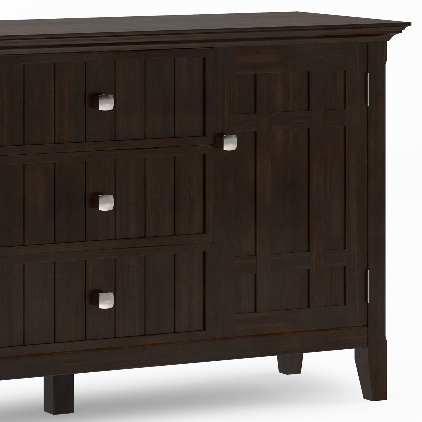 Bedford 54 inch Wide Solid Wood Sideboard Buffet in Dark Tobacco Brown
