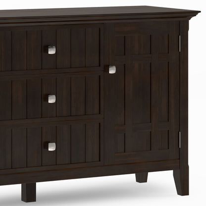 Bedford 54 inch Wide Solid Wood Sideboard Buffet in Dark Tobacco Brown