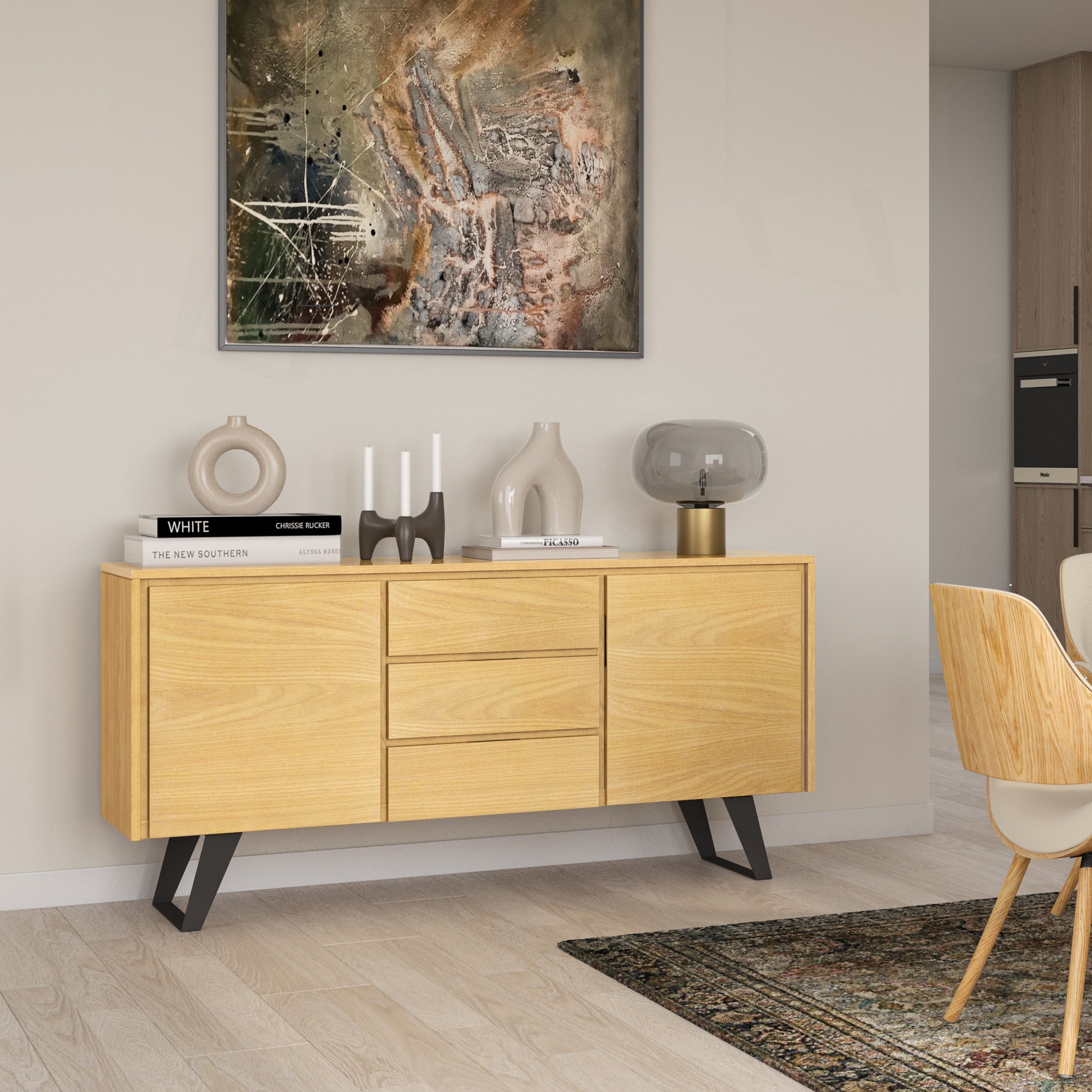 Lowry - Sideboard Buffet - Oak Veneer