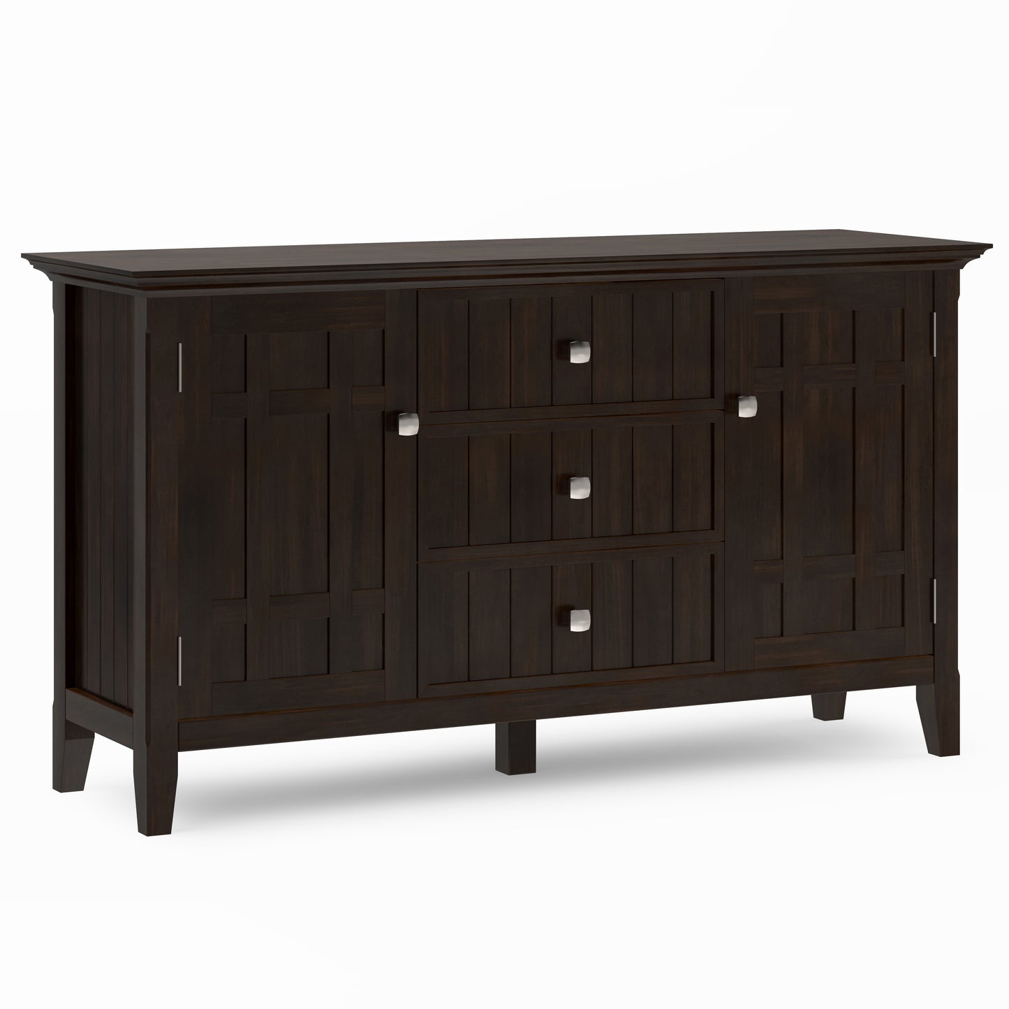 Bedford 54 inch Wide Solid Wood Sideboard Buffet in Dark Tobacco Brown