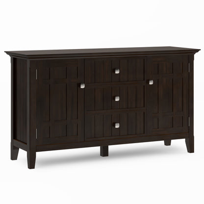 Bedford 54 inch Wide Solid Wood Sideboard Buffet in Dark Tobacco Brown