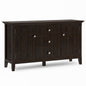 Bedford 54 inch Wide Solid Wood Sideboard Buffet in Dark Tobacco Brown
