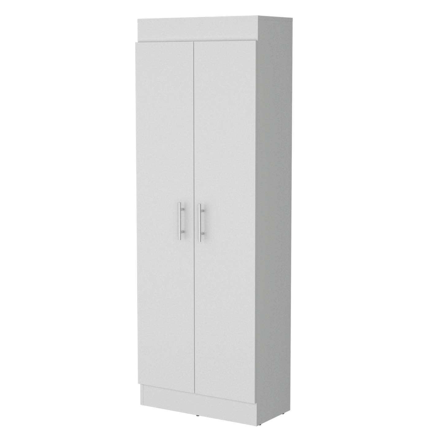 5-Shelf White Wood Kitchen Pantry Cabinet for Dining Room