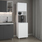 White Kitchen Pantry with Open Shelves & Storage for Dining Room